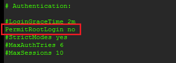 Disable SSH access for root